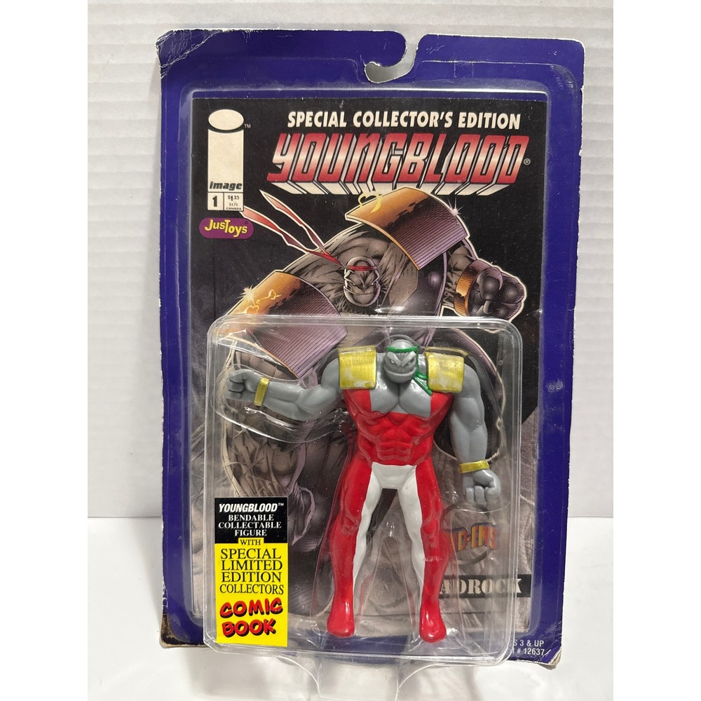 Just Toys Youngblood Badrock Bendable Figure 12637 Special Edition Comic 1995